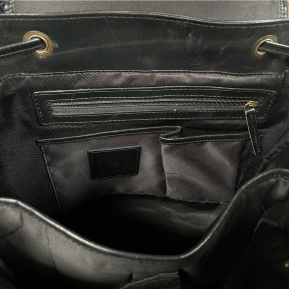 Vintage Polish Black Leather Backpack - Picture 3 of 5